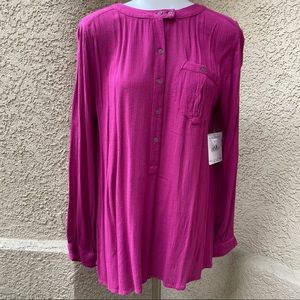 New maroon free people boho blouse